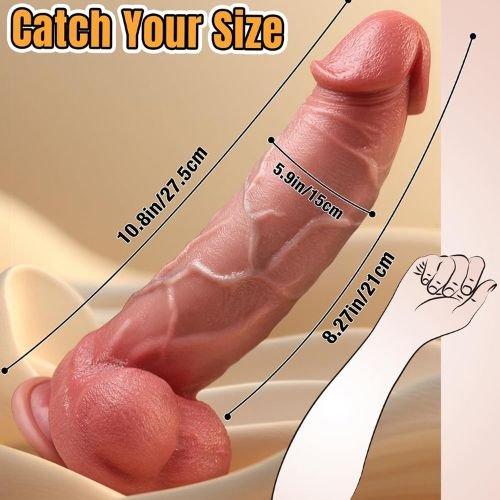 10.8 Inch Realistic Silicone Dildo Dual Layer Design thumbnail 2