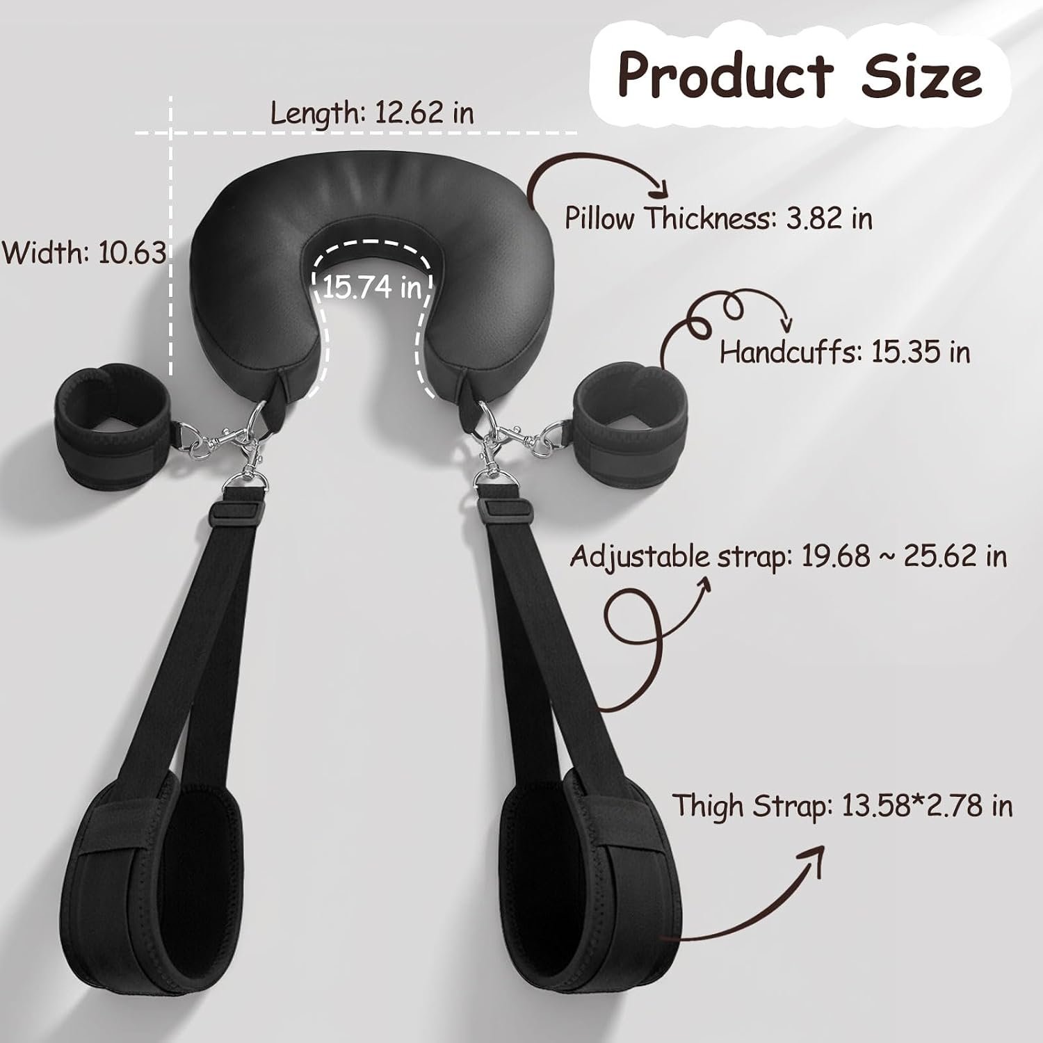BDSM Bondage Restraint Set for Couples with Adjustable Handcuffs thumbnail 3