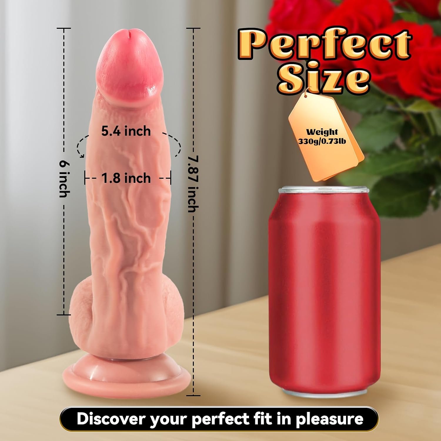 7.87 Inch Realistic Silicone Dildo with Strong Suction Cup thumbnail 3