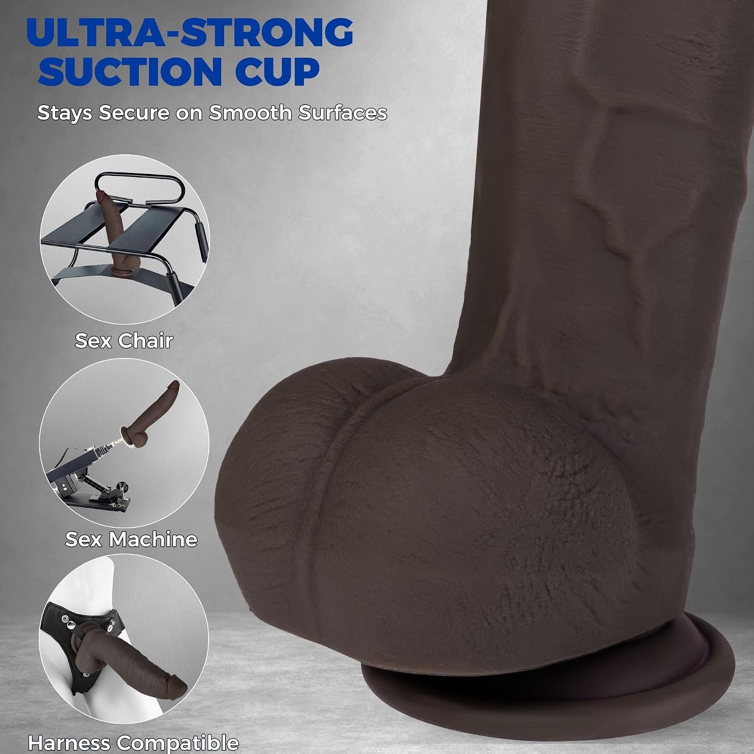 12 Inch Huge Thick Realistic Silicone Dildo with Strong Suction Cup thumbnail 2