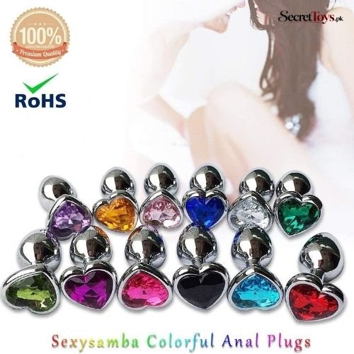 3Pcs Metal Anal Plug Set with Heart Shaped Jewelry Base thumbnail 2