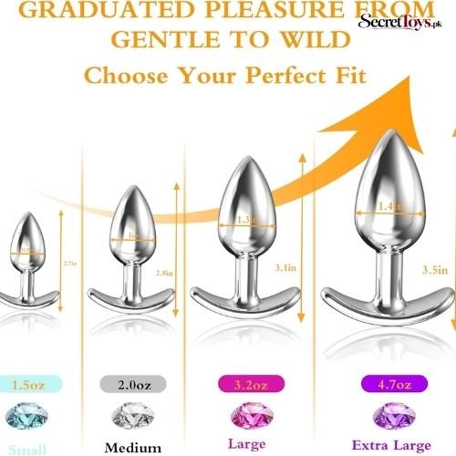 4Pcs Anal Plug Training Kit with Flared Base thumbnail 3