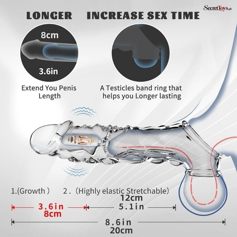 8.6 Inch Realistic Male Enhancement Sleeve Extender for Men thumbnail 2