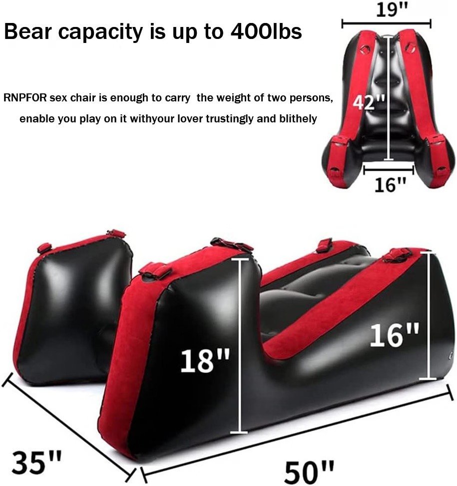Inflatable Sex Cushion Sofa with Bondage Straps thumbnail 2