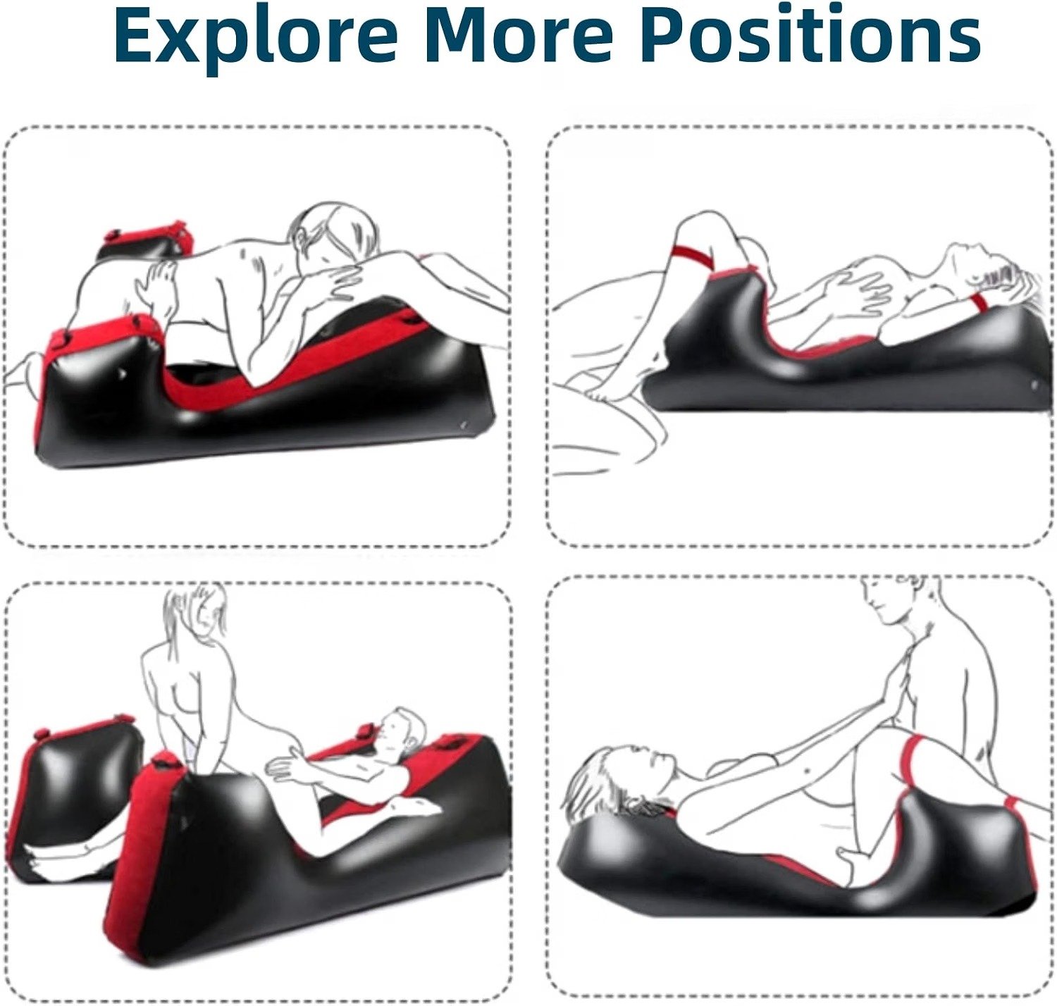 Inflatable Sex Cushion Sofa with Bondage Straps thumbnail 3