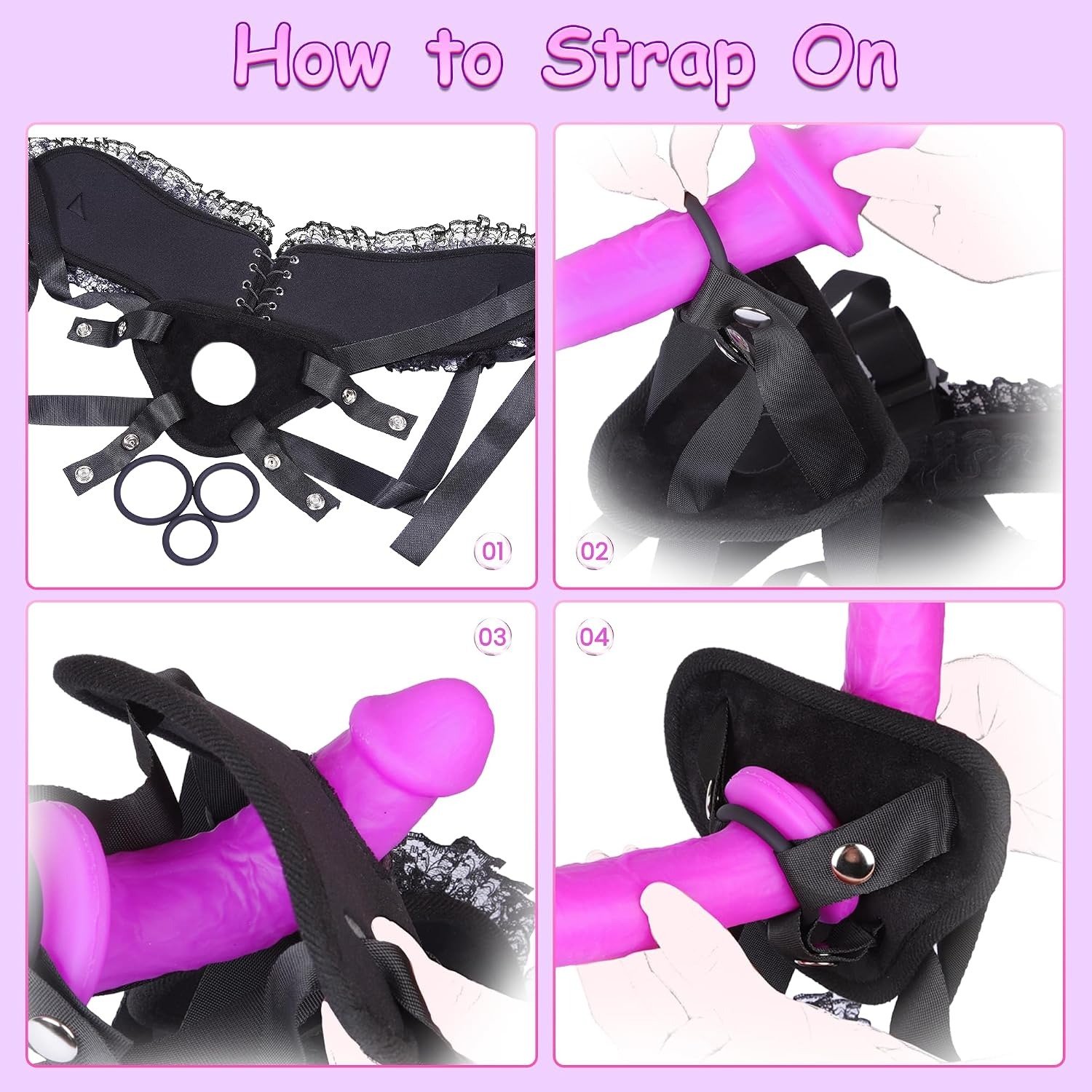 Double Sided Strap On Dildo Harness for Women thumbnail 3