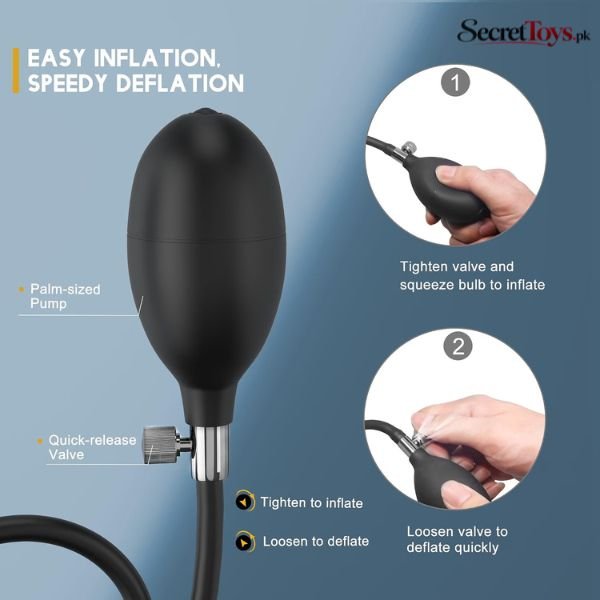 Silicone Inflatable Tapered Anal Plug thumbnail 3