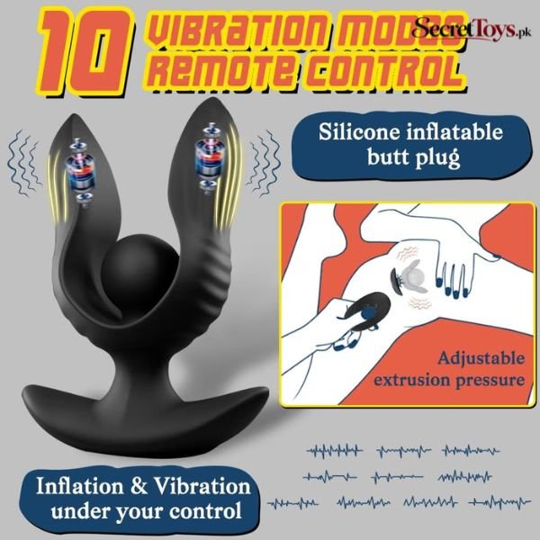 10 Mode Inflatable Vibrating Anal Plug thumbnail 2