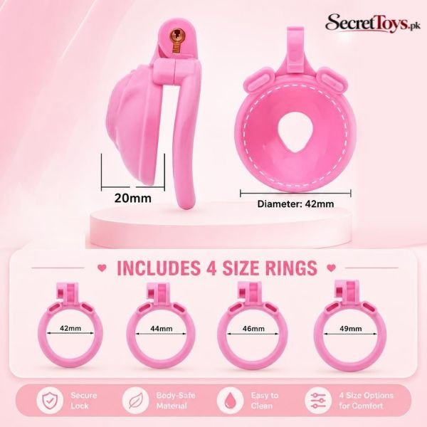 Flat Low Profile Chastity Cage for Men thumbnail 2