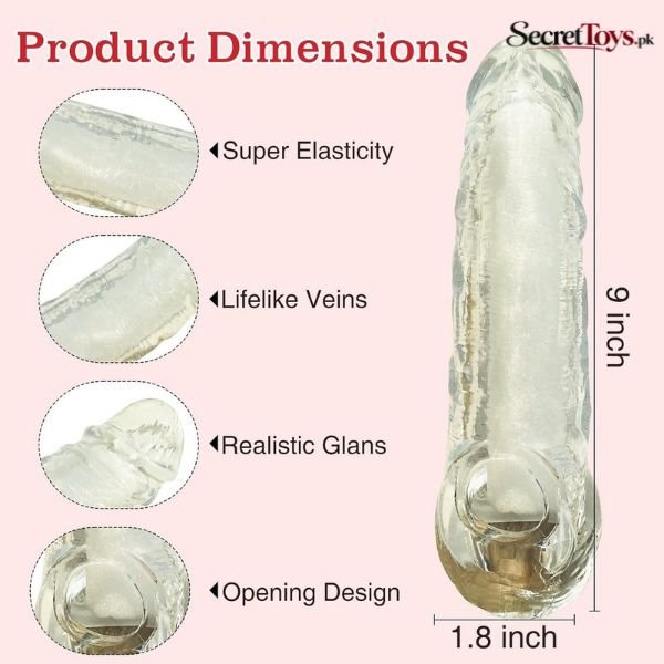 8.5 Inch Soft Silicone Penis Sleeve Extender thumbnail 2