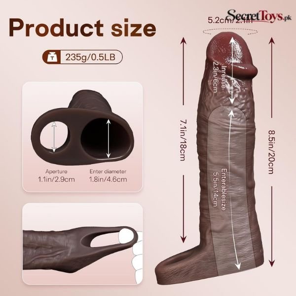 8.48 Inch Vibrating Penis Sleeve Extender thumbnail 3