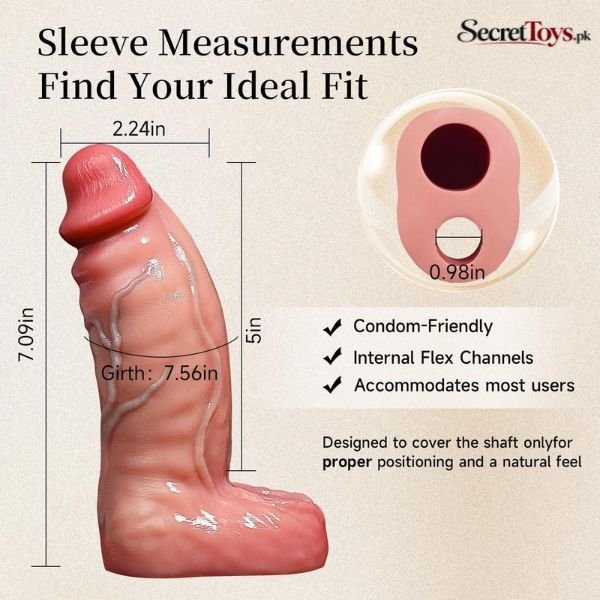 7.1 Inch Thick Silicone Penis Sleeve thumbnail 2