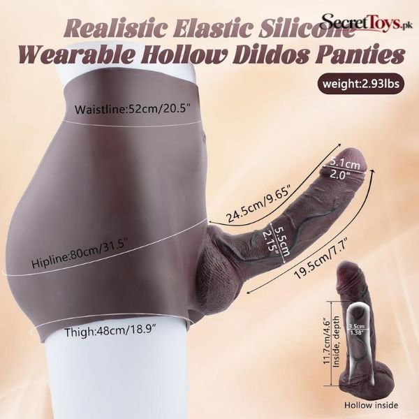 Silicone Strap On Harness with Hollow Dildo thumbnail 2