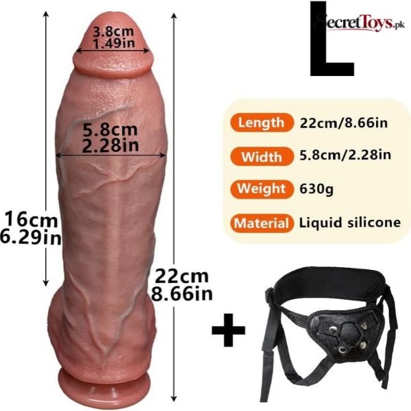 Thick Flexible Silicone Dildo with Strap thumbnail 3